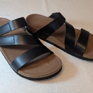 Skechers Black Cross-Strap Sandals